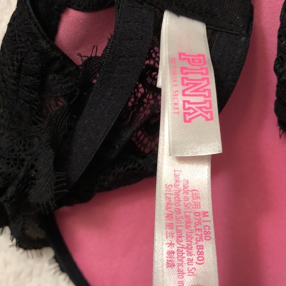 PINK Lace Bralette Lightly Lined - Picture 3 of 3